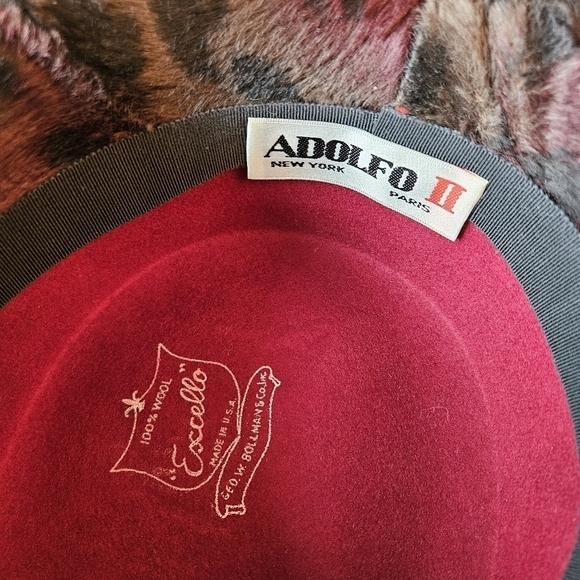 Vintage Adolfo II  Wool Hat - Netting  Esccello - Made in USA - Picture 4 of 6